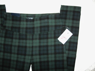 NEW J. CREW FACTORY EVERYDAY LEGGINGS SZ XXS BLACK WATCH PLAID GREEN BLACK $59 - Image 1 of 4