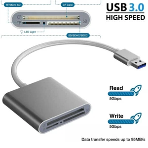 USB 3.0 Kartenleser Alu Card Reader Kartenlesegerät A-i-O Micro SD SDHC CF MMC - Bild 1 von 10