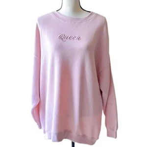 Streetwear Society SWS "Queen" Sweatshirt Womens Medium Oversized Dusty Pink NWT - Picture 1 of 7