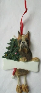 BOXER PERSONALIZED DOG BONE CHRISTMAS TREE ORNAMENT W/DANGLING LEGS -NIB - Picture 1 of 5