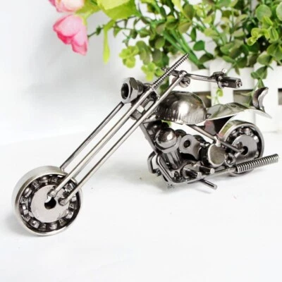 Collectible Handmade Motorcycle Model Motorbike Sculpture Metal Art Home Decor - Image 1 of 4