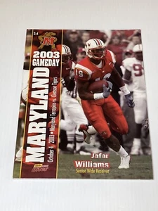 MARYLAND TERPS VS CLEMSON FOOTBALL GAMEDAY PROGRAM Oct 4th 2003 Jafar Williams - Picture 1 of 7
