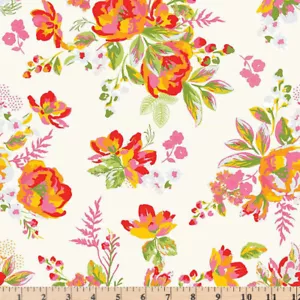 Picknick Blumen creme Stoff C14610-CREME Riley Blake halber Yard kontinuierliche Schnitte - Bild 1 von 2
