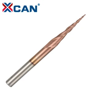 XCAN VHM Kugelkopffräser Konische Fräser 2Z R0.25-R2.0 HRC55 4/6/8mm Schaft TICN - Bild 1 von 13