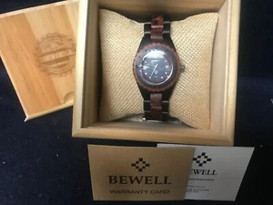 Bewell Ladie's Wooden Watch Analog New In Wooden Case/Box - Picture 1 of 2
