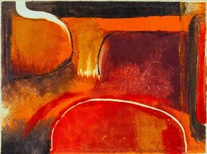 Robert Pell (b.1928) Monoprint. Trencrom, W. Penwith 1986. + Signed Letter - Picture 1 of 3