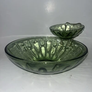 De Colección Hazelware Lírico 3 Piezas Chip 'n Dip Set Aguacate Verde Vidrio Cuencos Retro MCM - Imagen 1 de 11