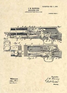 Original Stevens 520 Shotgun US Patent Art Print- Browning Antique Vintage 315 - Picture 1 of 3