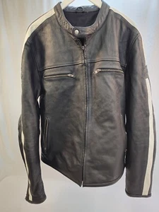 Chaqueta de motocicleta Bilt negra con rayas blancas - XXL - Imagen 1 de 8