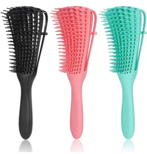 2(PACK) DETANGLING HAIR BRUSH FOR STRAIGHT CURLY NATURAL PROCESSED WIGS - Picture 1 of 3