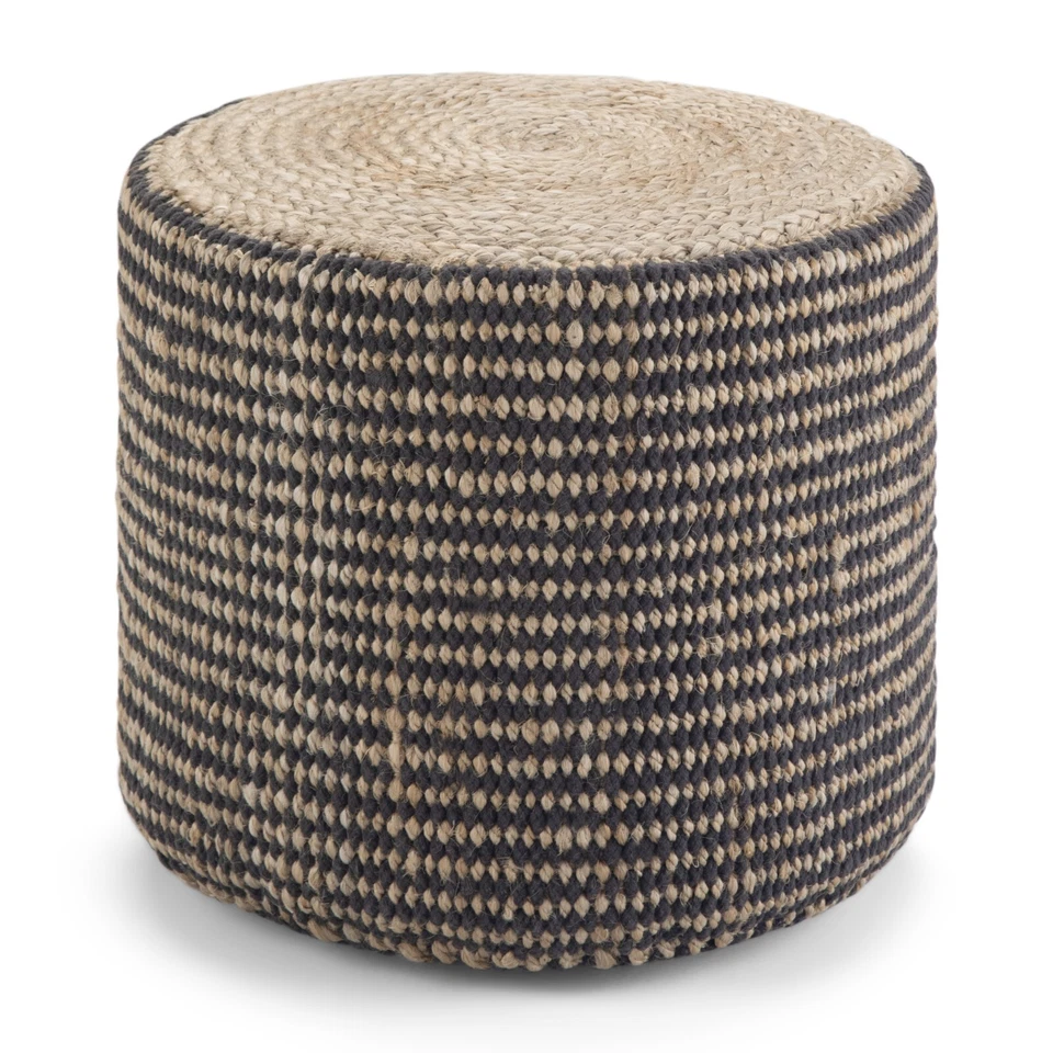 Larissa Round Braided Pouf - Image 1 of 1