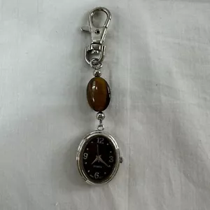 Luck Chance F3345791/AC Silver Tone Quartz Women's Key Chain Watch Needs Battery - Picture 1 of 8