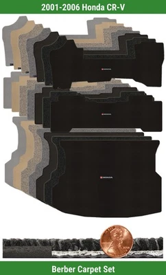 Juego de alfombrillas bereber personalizadas para Honda CR-V 2001-2006 con logotipo (3 piezas) #SEQ Foto 1 de 4