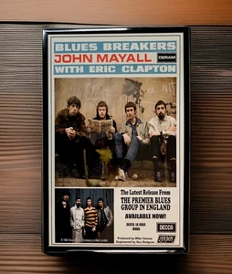 John Mayall and the Blues Breakers mit Eric Clapton gerahmtes Promo-Poster - Bild 1 von 2