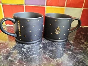 Starbucks Christmas Mug - 2016 Matt Black Gold Bauble Design - Bild 1 von 6