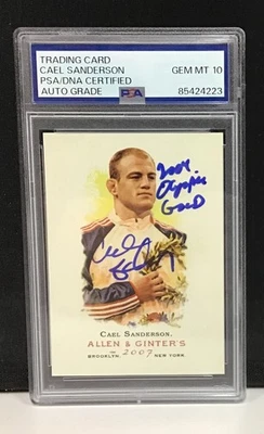 Cael Sanderson Signed Autographed Inscribed 2007 Allen And Ginter PSA Authentic - Image 1 of 2