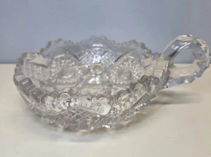Vintage Imperial Glass Nappy Olive Candy Candle Trinket Dish Sawtooth Brilliant - Picture 1 of 8