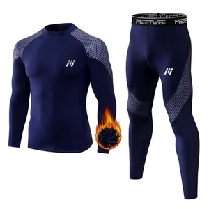 Thermal Underwear for Men, Fleece Lined Base Layer Set Cold Weather Ski Gear ... - Picture 1 of 7