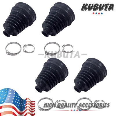 4Pcs Universal Black Drive Shaft CV Joint Boot Kit Constant Velocity Dust Cover Foto 1 de 4