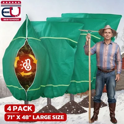 4 bolsas de protección contra heladas congelación invierno tela cubierta para plantas tamaño grande para exteriores Foto 1 de 4