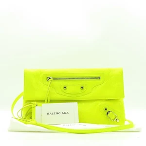 Balenciaga 438768 light yellow leather envelope clutch and crossbody bag - Picture 1 of 6