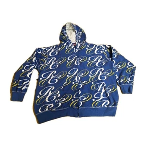 Vintage Men’s Rocawear Hooded Zip Up Sweatshirt Blue Size XXL - Picture 1 of 5