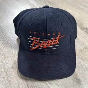 Vintage Youngan Chicago Bears Bar Hat Snapback NFL Football Blue Wool Cap - Picture 1 of 9