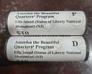 2017 P & D Ellis Island ATB Quarter Rolls (2) - Picture 1 of 4