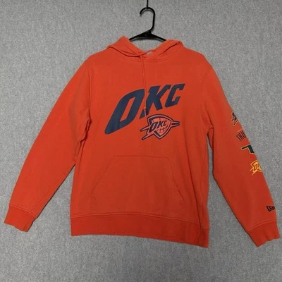 Thunder Hoodie Oklahoma City Thunder New Era Orange Pullover Hoodie Mens Medium - Image 1 of 4