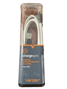Ventev ChargeSync Micro USB Cable Flat Tangle-free - 3' -White - Picture 1 of 3