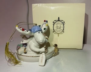Lenox 2005 Merry Moose Kanu Kanu Boot Weihnachtsschmuck Vintage mit Box - Bild 1 von 6