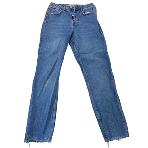 BDG Dillon Straight Jeans Boys 27 X 26 Blue Denim Frayed Hem Whisker Fade - Picture 1 of 9