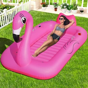 Luftmatratze Pool Flamingo, Große Luftmatratze Wasser Mit Getränkehalter, Telefo - Bild 1 von 7