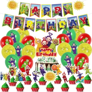 Teletubbies Theme Birthday-Party Decorations Banner Balloons Cake Toppers Props - Picture 1 of 4