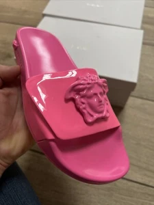 Brand new Versace Medusa PINK Slides Sandals UK 4 EU 37 RARE SOLD OUT WORLDWIDE - Picture 1 of 9