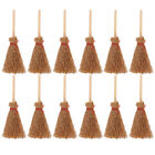  12 Pcs Mini Witch Broom Pine Wood Furniture Ornament Simulation Besom