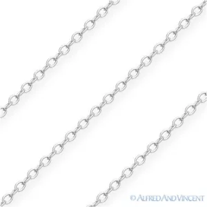 Eslabón de cable delgado de 1 mm plata esterlina .925 Italia con collar de cadena italiana de rodio - Imagen 1 de 1
