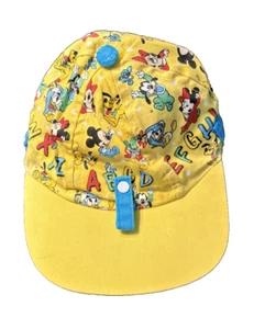 Vtg ABC’s Mickey/Minnie Mouse Pluto Donald Goofy Disney Toddler Hat Cap Yellow - Picture 1 of 6