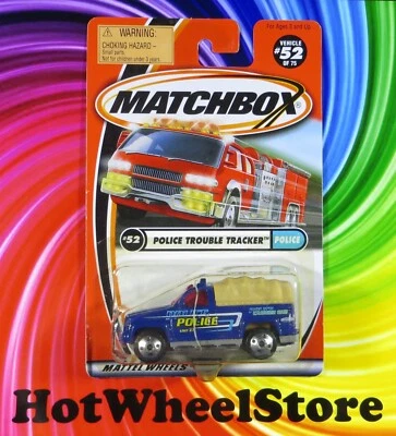 2001  Matchbox    Blue   POLICE TROUBLE TRACKER   Card #52    MB23-083123 - Image 1 of 4