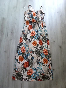 NAIF Women's Maxi Dress Floral Sleeveless L Elastic Waist Boho Hippie Summer EUC - Picture 1 of 13