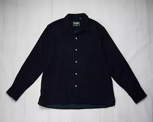 Gitman Vintage $245 NWT Indigo Blue Sashiko Quilted Dobby Camp Shirt S - Picture 1 of 6