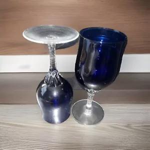 Celebrity Cambridge~Cobalt Blue Goblets|Wine|Water~5oz~VINTAGE~MINT - Picture 1 of 3