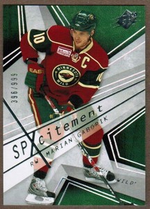 2008-09 SPx SPxcitement #X37 Marian Gaborik #/999 (ref 10899)