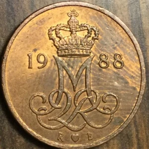 1988 DENMARK 5 ORE COIN - Picture 1 of 2