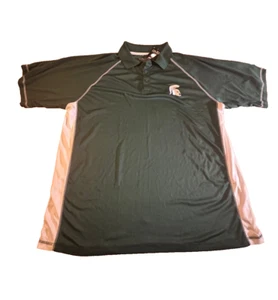 Michigan State Spartons Old Varsity Brand Green Polo Shirt Mens 1XLT - Picture 1 of 3