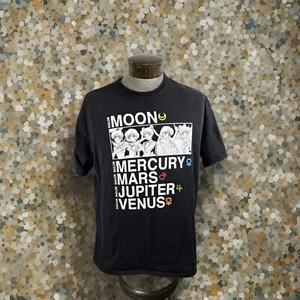 Sailor Moon Anime Mens XL Black Mercury Mars Jupiter Venus Black Short Sleeve - Picture 1 of 9