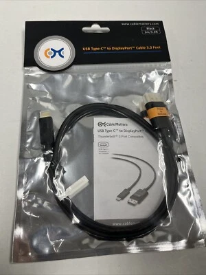Cable Matters USB-C to DisplayPort Cable 1m/3.3ft **NEW SEALED** - Image 1 of 3