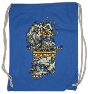 Lion Crown Skull Turnbeutel Skull Skeleton Tattoo King RPG Gamer Gaming - Picture 1 of 1
