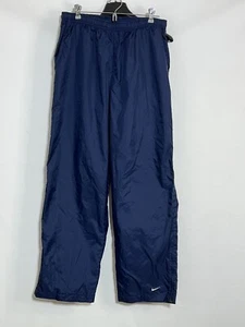 Vintage Nike Windbreaker Nylon Pants Navy Blue Size L Gray Tag - Picture 1 of 8