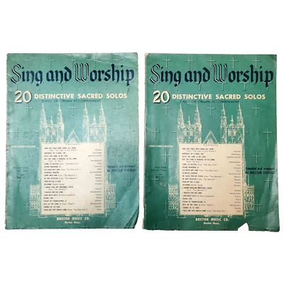 Sing & Worship 20 Distinctive Sacred Solos Song Book Low & High Voices 1961 - Image 1 of 4